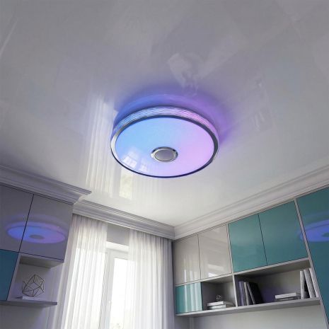 Потолочная люстра с динамиком Diasha 80W до 18 м² цвет Белый DB-8302/500RGB+MP3+TUYA