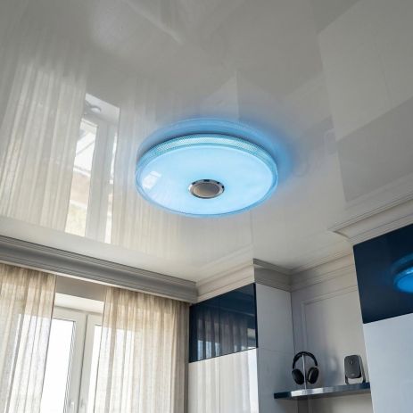 Люстра з колоною для вітальні Diasha 80W до 18 м² колір Білий DB-8306/500RGB+MP3