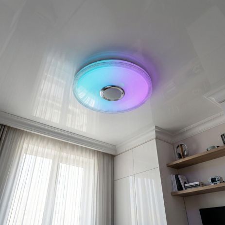 RGB люстра музична для спальні Diasha 70W до 16 м² колір Білий DB-8306/400RGB+MP3+TUYA