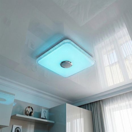 Потолочный лед светильник с колонкой Diasha 80W до 18 м² цвет Белый DB-8501C/500x500RGB+MP3