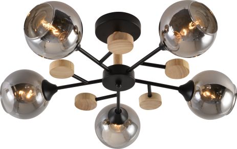 Декоративная люстра IS XA1580B-5 BK+WOOD
