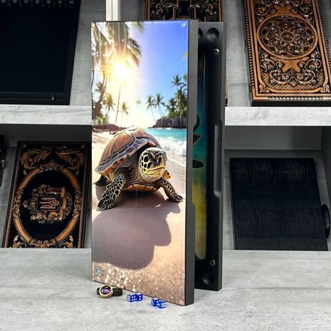 Нарды деревянные с закаленным стеклом 50/60см.