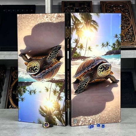 Нарды деревянные с каленым стеклом 50/60 см 600