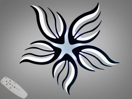 Люстра потолочная 3 режима с подсветкой Diasha 78W до 18 м² цвет Черный 2527/5BK 3col dim