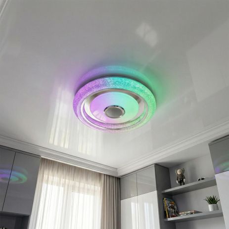 Люстра светодиодная с MP3 колонкой Diasha 80W до 18 м² цвет Белый DB-8314/500RGB+MP3+TUYA