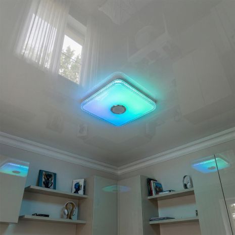 Люстра потолочная RGB с пультом Diasha 80W до 18 м² цвет Белый DB-8501C/5x5RGB+MP3+TUYA