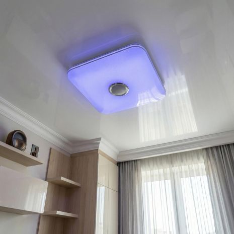 Музыкальный светильник лед потолочный Diasha 80W до 18 м² цвет Белый DB-8501A/500x500RGB+MP3