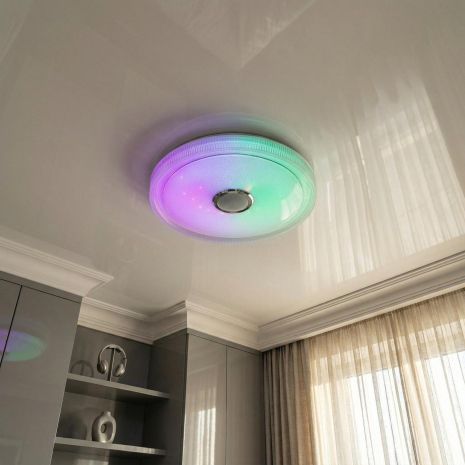 Смарт светильник с колонкой в зал Diasha 80W до 18 м² цвет Белый DB-8311/500RGB+MP3+TUYA