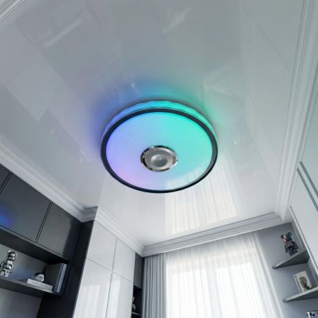 Светодиодная люстра с музыкой в детскую Diasha 70W до 16 м² цвет Белый DB-8302/400RGB+MP3+TUYA