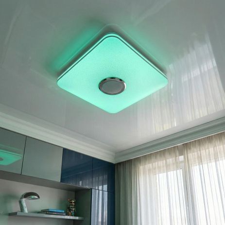 Люстра с блютуз и пультом управления Diasha 70W до 16 м² цвет Белый DB-8501A/400x400RGB+MP3