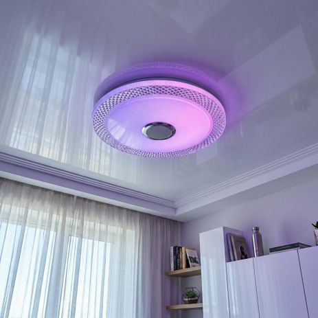 Люстра музыкальная в спальню с пультом Diasha 80W до 18 м² цвет Белый DB-8307/500RGB+MP3