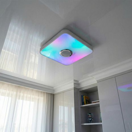 Смарт светильник MP3 в детскую Diasha 70W до 16 м² цвет Белый DB-8501B/4x4RGB+MP3+TUYA