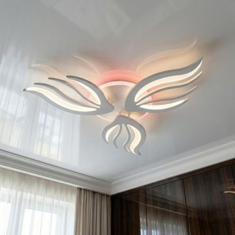 Потолочная люстра с подсветкой Diasha 52W до 12 м² цвет Белый 2527/3WH 3col dim