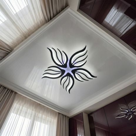 Люстра потолочная 3 режима с подсветкой Diasha 78W до 18 м² цвет Черный 2527/5BK 3col dim