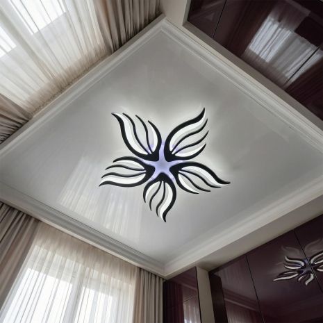 Люстра потолочная 3 режима с подсветкой Diasha 78W до 18 м² цвет Черный 2527/5BK 3col dim