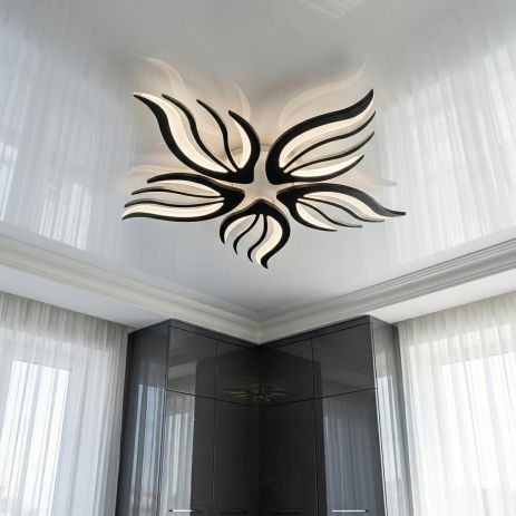 Люстра потолочная 3 режима с подсветкой Diasha 78W до 18 м² цвет Черный 2527/5BK 3col dim