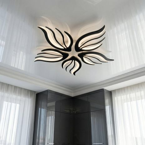 Люстра потолочная 3 режима с подсветкой Diasha 78W до 18 м² цвет Черный 2527/5BK 3col dim