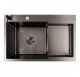 Кухонная мойка Valeso Handmade CM 78×50C L с углублённой полкой, PVD чёрная
