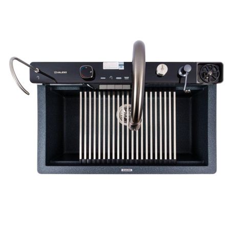 Кухонная гранитная мойка VALESO EVANORA 7546 матовый Антрацит