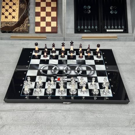 Шахматы стеклянные 61х27см AUDI