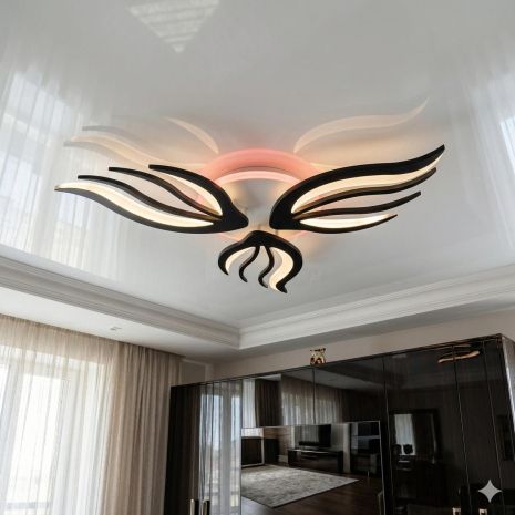 Люстра светодиодная 3 режима с диммером Diasha 52W до 12 м² цвет Черный 2527/3BK 3col dim