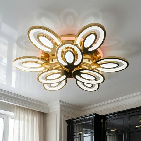 Светильник в зал 3 режима Diasha 176W до 30 м² цвет Золото 2528/6+3G 3col dim