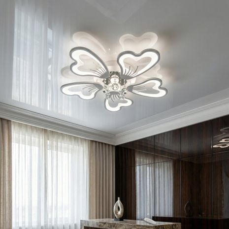 Светодиодная люстра потолочная с пультом Diasha 75W до 18 м² цвет Белый 8154/5WH dimmer