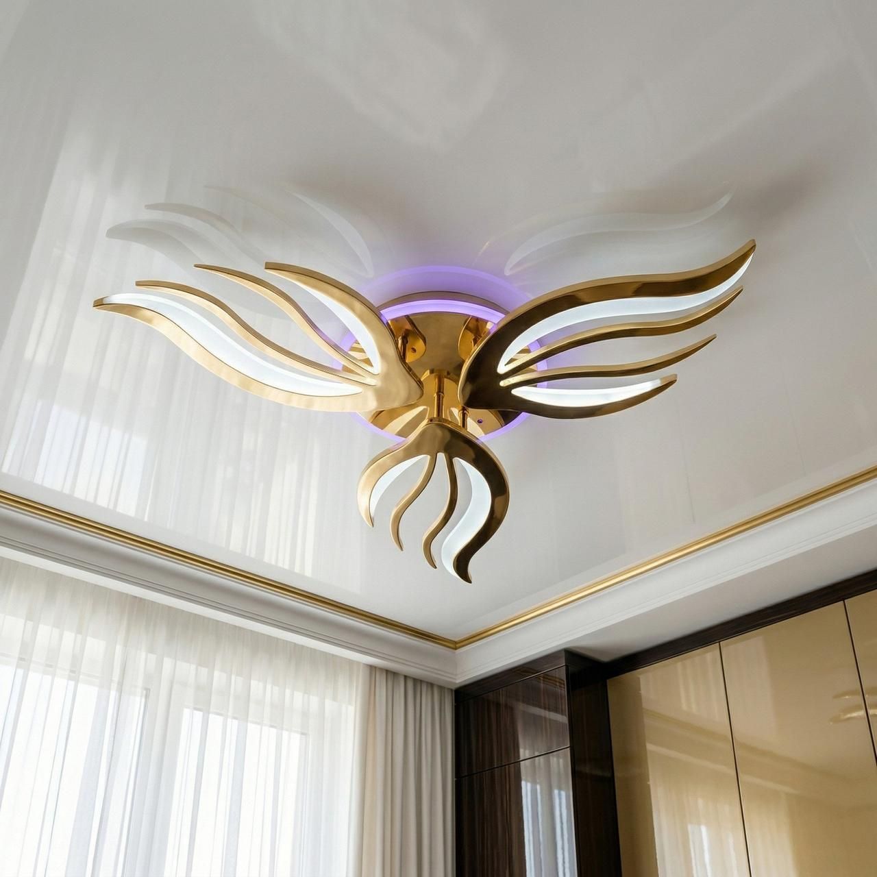 Люстра с пультом и подсветкой Diasha 52W до 12 м² цвет Золото 2527/3G LED 3color dimmer Люстра с пультом и подсветкой Diasha 52W до 12 м² цвет Золото 2527/3G LED 3color dimmer