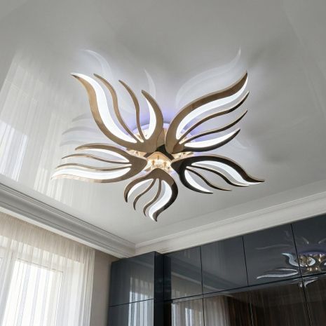 Светильник светодиодный с диммером Diasha 78W до 18 м² цвет Золото 2527/5G LED 3color dimmer