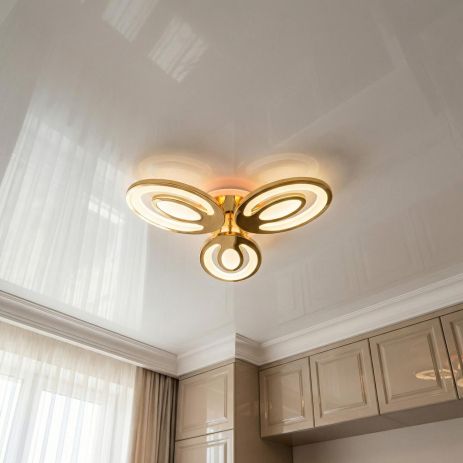 Люстра светодиодная с подсветкой и диммером Diasha 60W до 16 м² цвет Золото 2528/3G LED 3color dimmer Люстра светодиодная с подсветкой и диммером Diasha 60W до 16 м² цвет Золото 2528/3G LED 3color dimmer