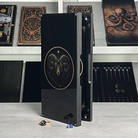 Нарды стеклянные в сочетании с деревом знак зодиака Овен 50см/60см