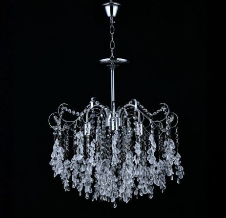 Люстра подвесная хрустальная на 6 плафонов VALESO 112-600 для гостиной и спальни Хром