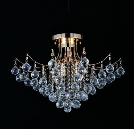 Потолочная хрустальная люстра на 6 плафонов VALESO 105-600 для гостиной и спальни.
