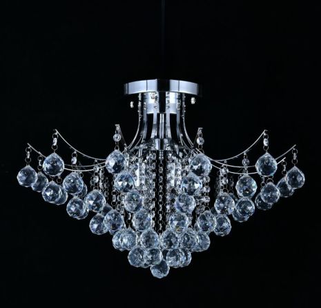 Люстра потолочная хрустальная на 6 плафонов VALESO 105-600 для гостиной и спальни.
