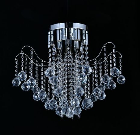 Люстра потолочная хрустальная на 5 плафонов VALESO 106-500 CH для гостиной и спальни.