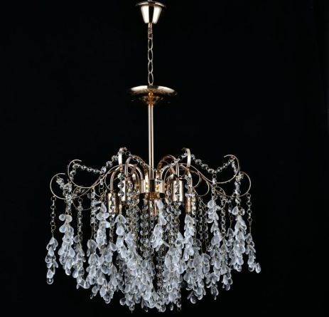 Люстра подвесная хрустальная на 6 плафонов VALESO 112-600 для гостиной и спальни Золото