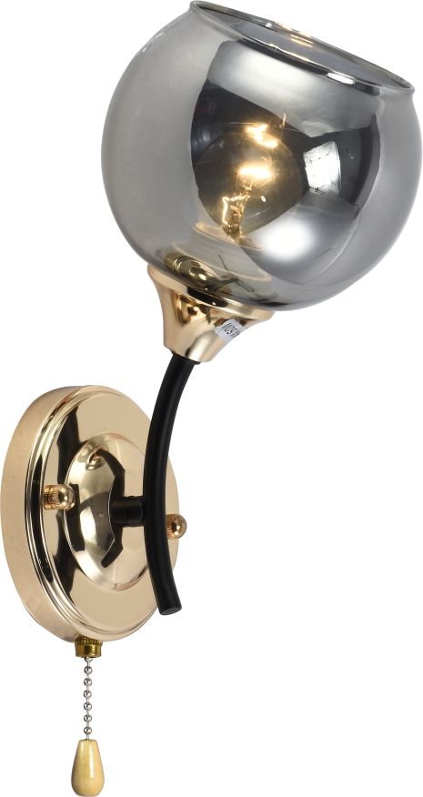 Бра настенная INTEREES IS XA1353A-1 BK+GOLD CHROME