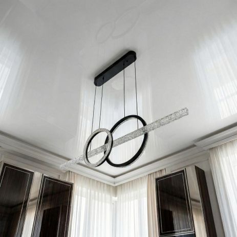 Лед люстра в столовую Diasha 72W до 18 м² цвет Черный 1106/2+1BK