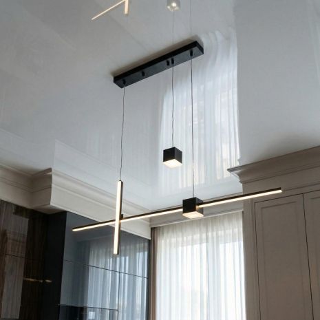 Люстра длинная на тросах Diasha 27W до 8 м² цвет Черный 5221A/1100BK