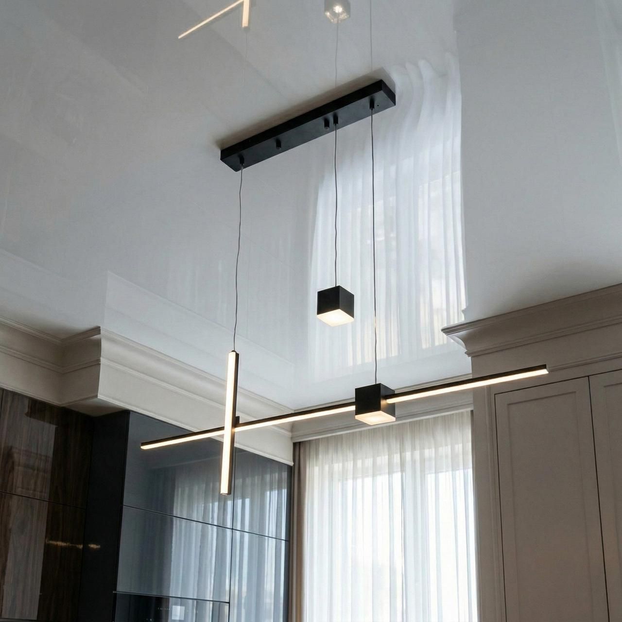 Люстра длинная на тросах Diasha 27W до 8 м² цвет Черный 5221A/1100BK Люстра длинная на тросах Diasha 27W до 8 м² цвет Черный 5221A/1100BK