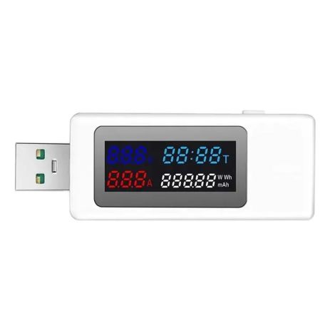 USB тестер струму напруги ємності KEWEISI KWS-V30 QC3.0/4-30V/195W/6.5A White