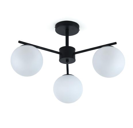 Люстра потолочная на 3 плафона VALESO 513-3 для гостиной и спальни металлическая черная