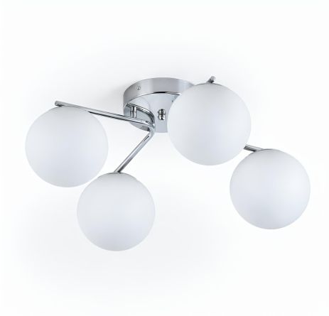 Люстра потолочная на 4 плафона VALESO 516-4 для гостиной и спальни металлическая хром