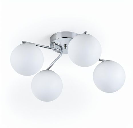 Люстра потолочная на 4 плафона VALESO 516-4 для гостиной и спальни металлическая хром
