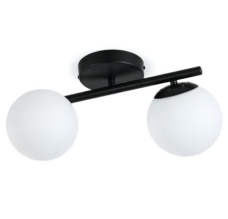 Люстра потолочная на 2 плафона VALESO 5175-2 для спальни и гостиной металлическая черная