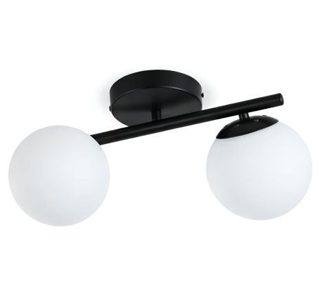 Люстра потолочная на 2 плафона VALESO 5175-2 для спальни и гостиной металлическая черная