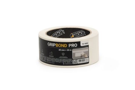 Стрічка малярська універсальна GripBond Pro 48 мм×30 м біла MASTERTOOL 79-9884