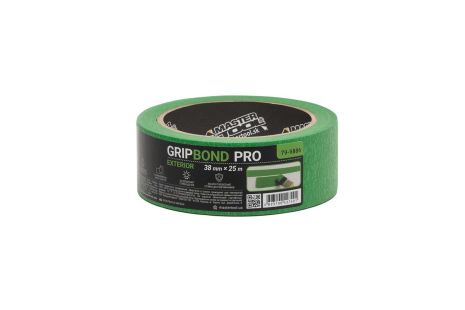 Стрічка малярська для грубих робіт GripBond Pro Exterior 38 мм 25 м зелена MASTERTOOL 79-9886