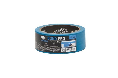 Стрічка малярська фасадна GripBond Pro Exterior 38 мм×25 м синя MASTERTOOL 79-9894