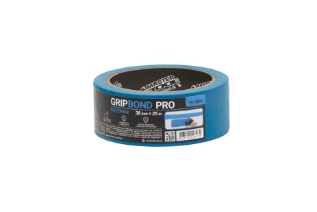 Малярная лента для фасадных работ, синяя, GripBond Pro Exterior 38 мм×25 м MASTERTOOL 79-9894